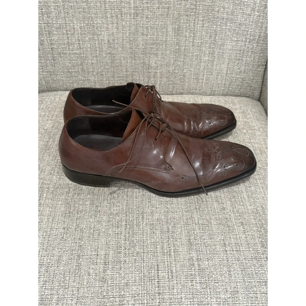 Men's Mezlan French Toe Oxford Dress Shoes Brown 10M